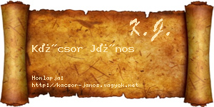 Kácsor János névjegykártya